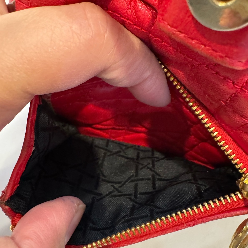 Dior Red Cannage Quilted Backpack/Bucket Handbag - Picture 14 of 17